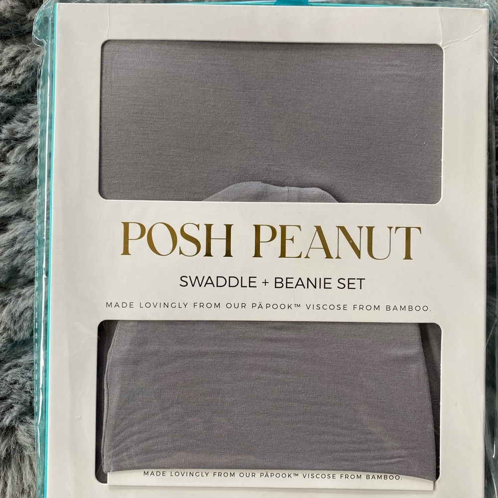 Posh Peanut swaddle and beanie set